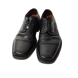 Johnston and Murphy Black Dress Shoes Men Size 10.5M Leather Made in Italy Work
